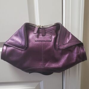 Alexander McQueen Metallic Purple Manta Handbag